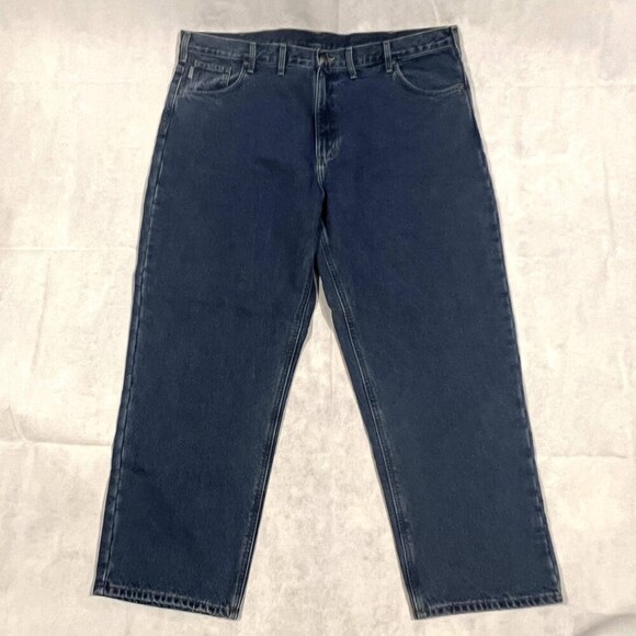 Carhart B14 Flannel Lined Washed Denim Work Dungarees Mens 46/30 Discontinued - Picture 12 of 12